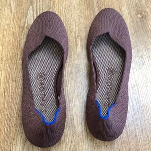 Rothy’s flats in truffle python, barely worn.